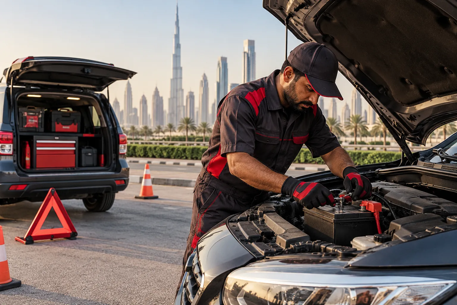 Illustrative battery assessment for a stationary car in Dubai